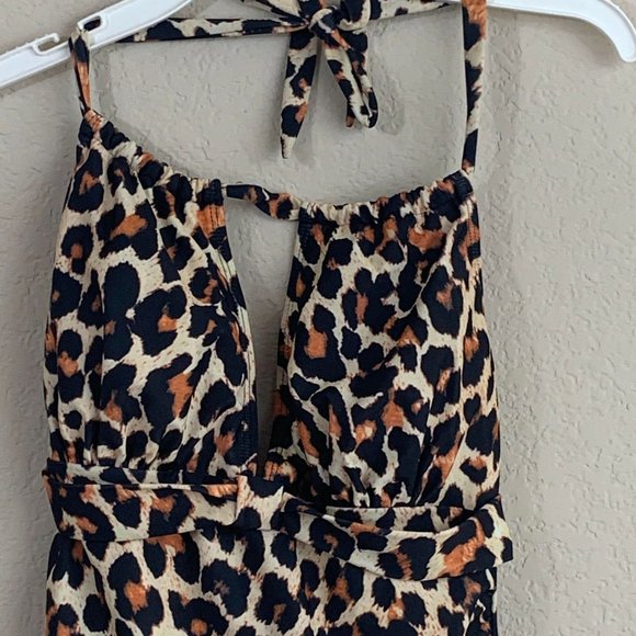 NWOT Cheetah Print Halter/Dual Look Bathing Suit - Picture 7 of 10